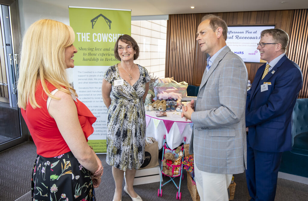 HRH meeting The Cowshed charity